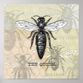 Queen Bee Illustration Bug Insect Poster (Vorne)