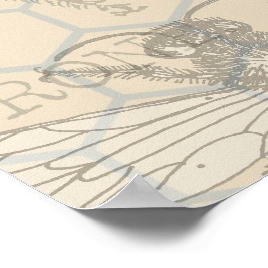 Queen Bee Illustration Bug Insect Poster (Ecke)