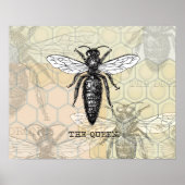 Queen Bee Illustration Bug Insect Poster (Vorne)