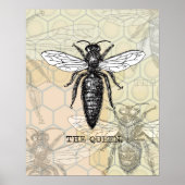 Queen Bee Illustration Bug Insect Poster (Vorne)