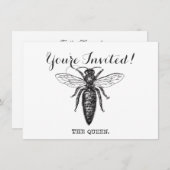 Queen Bee Illustration Classic Zeichnend Einladung (Vorne/Hinten)