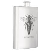 Queen Bee Illustration Classic Zeichnend Flachmann (Rechts)
