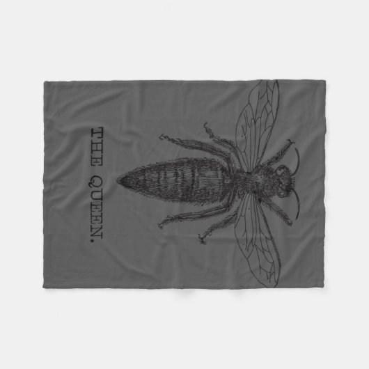 Queen Bee Illustration Classic Zeichnend Fleecedecke (Vorderseite (Horizontal))