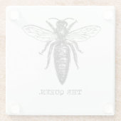 Queen Bee Illustration Classic Zeichnend Glasuntersetzer (Rückseite)