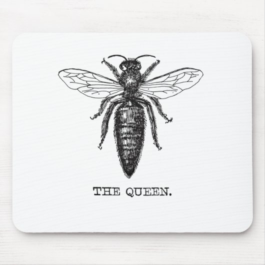Queen Bee Illustration Classic Zeichnend Mousepad (Vorne)