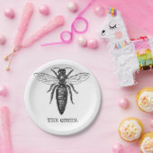Queen Bee Illustration Classic Zeichnend Pappteller (Party)