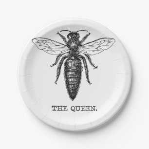 Queen Bee Illustration Classic Zeichnend Pappteller