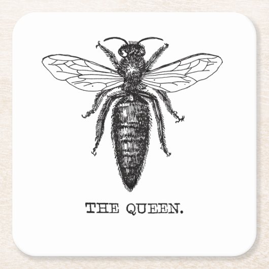 Queen Bee Illustration Classic Zeichnend Rechteckiger Pappuntersetzer (Vorderseite)