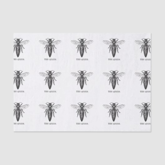 Queen Bee Illustration Classic Zeichnend Seidenpapier (Vorderseite)