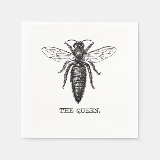 Queen Bee Illustration Classic Zeichnend Serviette (Vorderseite)