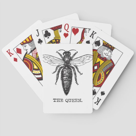 Queen Bee Illustration Classic Zeichnend Spielkarten (Rückseite)