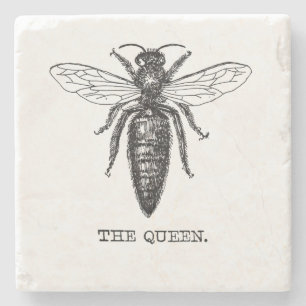 Queen Bee Illustration Classic Zeichnend Steinuntersetzer