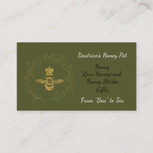 Queen Bee in a Wreath Honey Business Card Visitenkarte