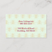 Queen Bee Light Green Beekeeper Visitenkarte (Rückseite)
