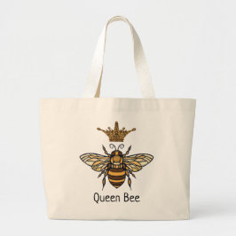 Queen Bee mit Extravagantem Crown T - Shirt Große  Jumbo Stoffbeutel