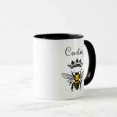 Queen Bee Mit Monogramm Tasse (VorderseiteRechts)