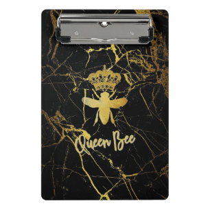 QUEEN BEE Moderne Mini-Klippboard Gold & Schwarz Mini Klemmbrett