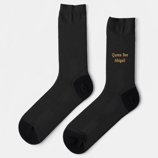 Queen Bee [Name] Black and Yellow Socken (Linkes Detail)