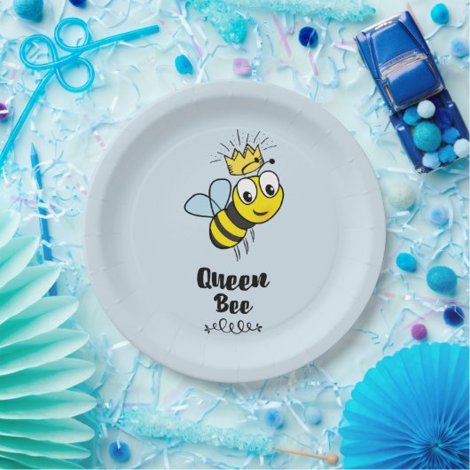 Queen Bee Niedliche Hummel mit Krone Pappteller (Party)