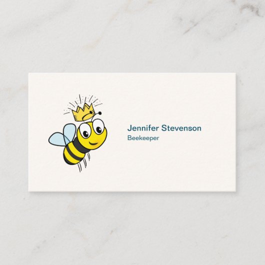 Queen Bee Niedliche Hummel mit Krone Visitenkarte (Vorderseite)