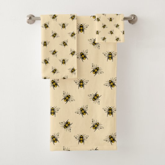 Queen Bee Pattern Badhandtuch Set (Insitu)