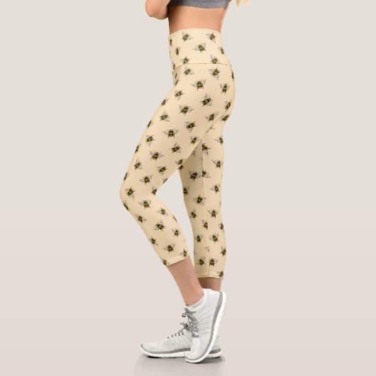 Queen Bee Pattern Capri Leggings (Links)