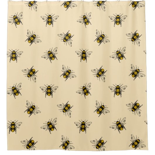 Queen Bee Pattern Duschvorhang (Vorderseite)