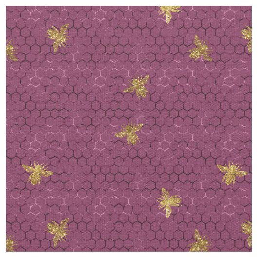 Queen Bee Pattern Fabric Stoff (Nahaufnahme)