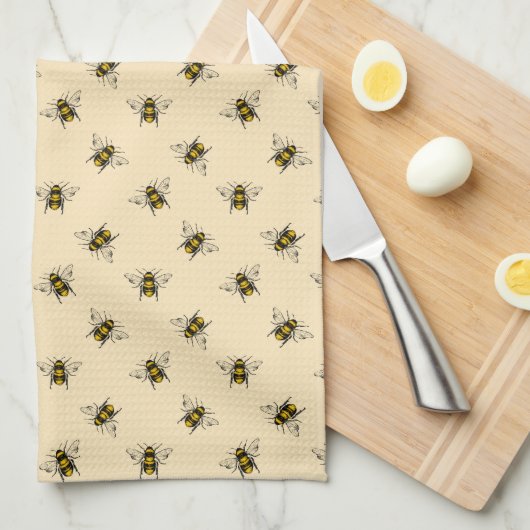 Queen Bee Pattern Geschirrtuch (Viertel Falte)