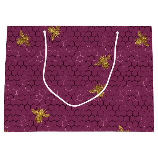 Queen Bee Pattern Große Geschenktüte (Vorderseite)