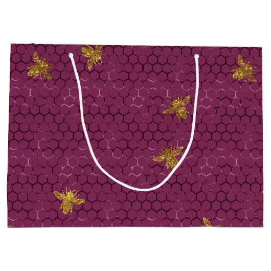 Queen Bee Pattern Große Geschenktüte (Rückseite)