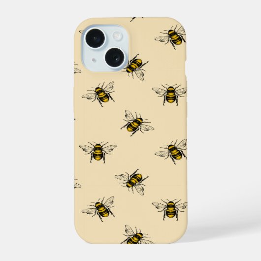Queen Bee Pattern iPhone 15 Hülle (Rückseite)