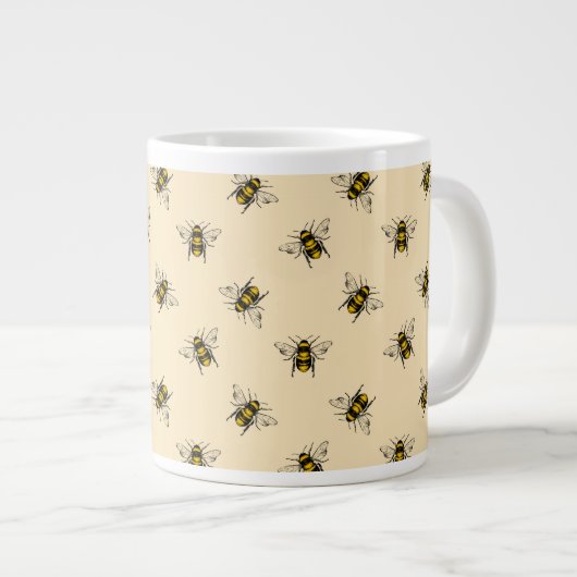 Queen Bee Pattern Jumbo-Tasse (Vorderseite Rechts)