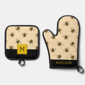 Queen Bee Pattern Ofenhandschuh & Topflappen-Set (Vorderseite)