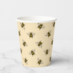 Queen Bee Pattern Pappbecher