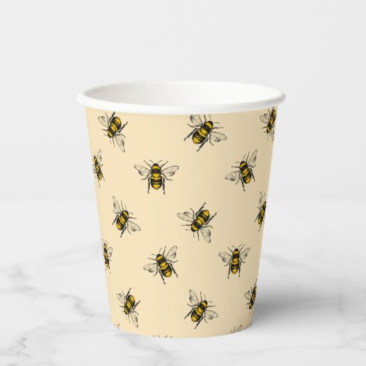 Queen Bee Pattern Pappbecher (Vorderseite)