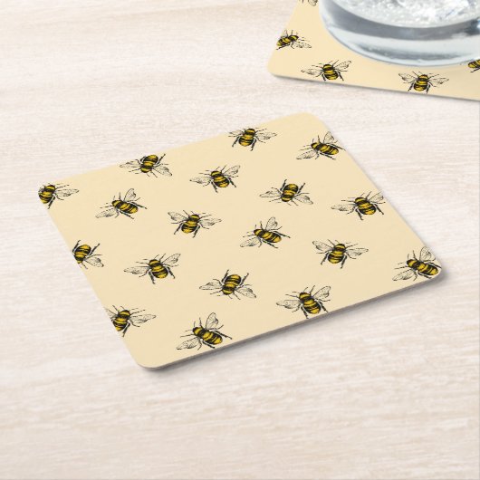 Queen Bee Pattern Rechteckiger Pappuntersetzer (angewinkelt)