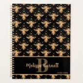 Queen Bee Personalisiert Black Gold Design Planer (Vorderseite)