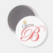 Queen Bee Pink Black Gold Crown Magnet (Vorderseite/Rückseite)