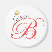 Queen Bee Pink Black Gold Crown Magnet (Vorne)