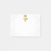 QUEEN BEE Post-It Notes - Gold Bee Crown Honeycomb Klebezettel (Vorderseite)