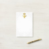 QUEEN BEE Post-It Notes - Gold Bee Crown Honeycomb Klebezettel (Auf Schreibtisch)