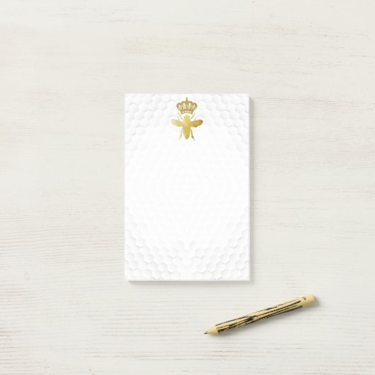 QUEEN BEE Post-It Notes - Gold Bee Crown Honeycomb Klebezettel (Auf Schreibtisch)