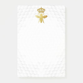 QUEEN BEE Post-It Notes - Gold Bee Crown Honeycomb Klebezettel