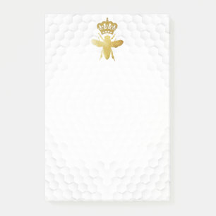 QUEEN BEE Post-It Notes - Gold Bee Crown Honeycomb Klebezettel