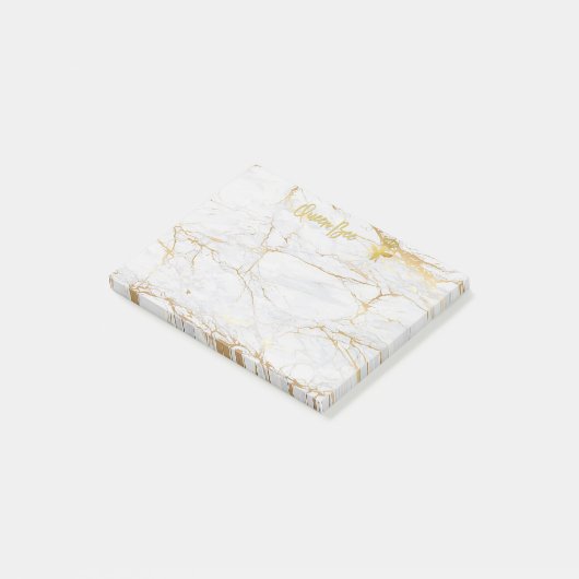 QUEEN BEE Post-It Notes - Goldmarmor-Bienenkrone Klebezettel (angewinkelt)