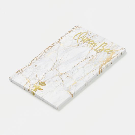 QUEEN BEE Post-It Notes - Goldmarmor-Krone Klebezettel (angewinkelt)