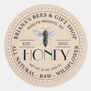 Queen Bee Raw All Natural Wildblume Honey Sticker