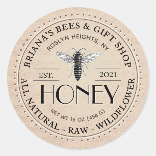 Queen Bee Raw All Natural Wildblume Honey Sticker (Vorderseite)