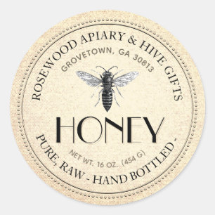 Queen Bee Raw Hand Flasche Honig Sticker